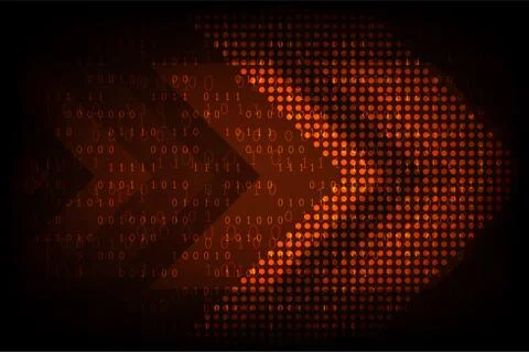 Vector digital arrows on a dark orange background. Illustrazione stock