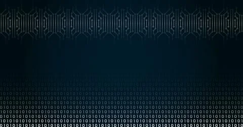 Vector Digital Binary Data Technology Banner Backgrounds. Post on Digital B.. Stock Illustration