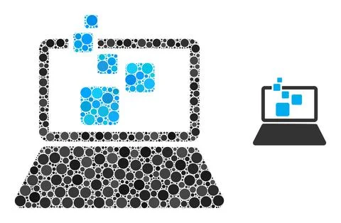 Vector Digital Computing Composition of Dots Ilustração Stock