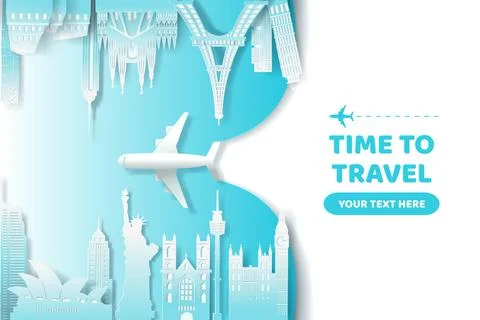 Vector digital craft of the world landmark, travel and tourism concept. Stock Illustration
