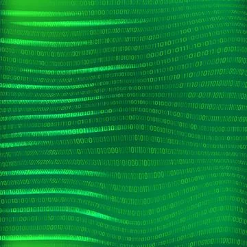 Vector Digital Data Technology Concept. Green Binary Data Software Programmin Stockillustratie