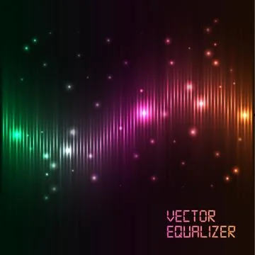 Vector digital equalizer with colored lights. Stock Illustration