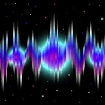 Vector digital equalizer with colored lights on a black background. Vector i Stock Illustration