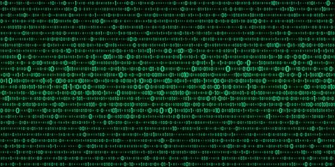 Vector digital green background of streaming binary code. Matrix background.. Stock Illustration