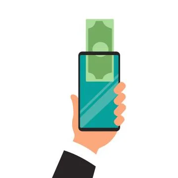 Vector digital mobile wallet vector concept icon. smartphone screen with money Illustrazione stock