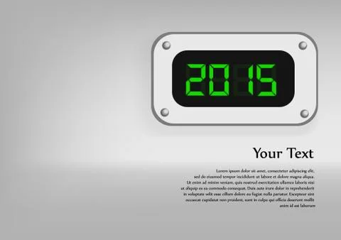 Vector : digital number 2015 happy new year. Stock Illustration