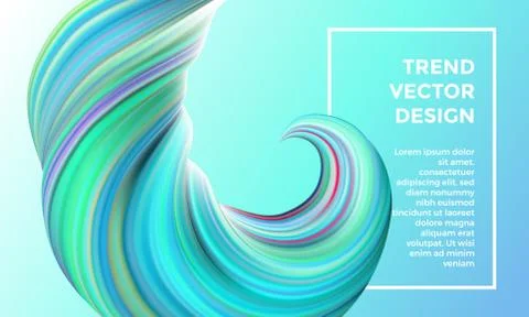 Vector digital painting abstract background. Creative vivid 3d flow paint wav Illustrazione stock