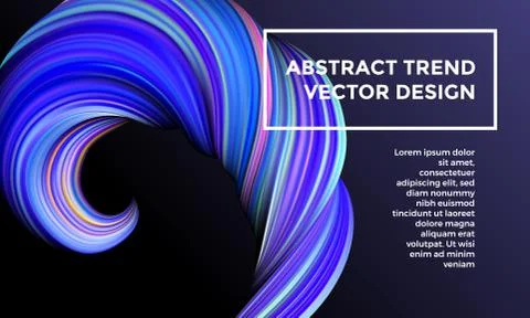Vector digital painting abstract background. Creative vivid 3d flow paint wav Stock Illustration