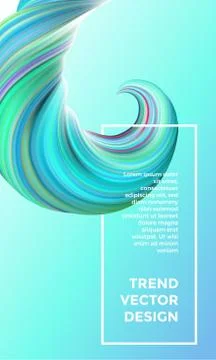 Vector digital painting abstract background. Creative vivid 3d flow paint wav Illustrazione stock