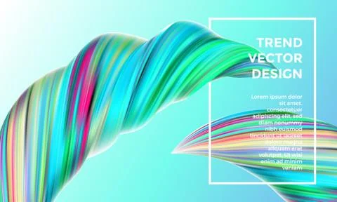 Vector digital painting abstract background. Creative vivid 3d flow paint wav Stock-Illustration