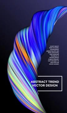 Vector digital painting abstract background. Creative vivid 3d flow paint wav Stock-Illustration