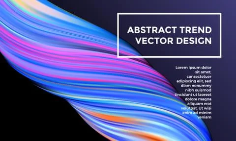 Vector digital painting abstract background. Creative vivid 3d flow paint wav Illustrazione stock
