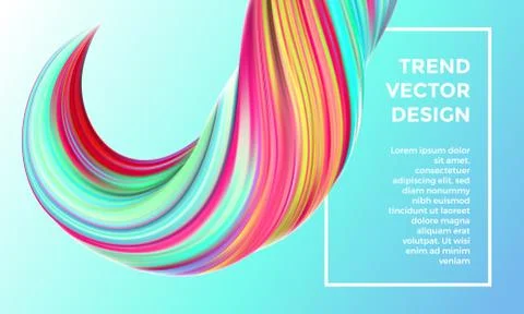 Vector digital painting abstract background. Creative vivid 3d flow paint wav 스톡 일러스트