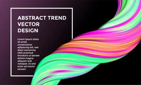 Vector digital painting abstract background. Creative vivid 3d flow paint wav Illustrazione stock