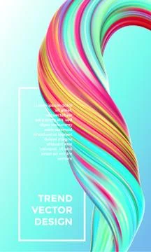 Vector digital painting abstract background. Creative vivid 3d flow paint wav Stock Illustration