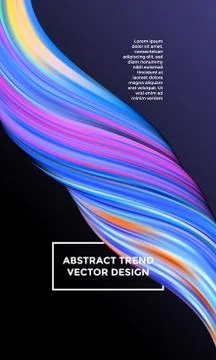 Vector digital painting abstract background. Creative vivid 3d flow paint wav Illustrazione stock