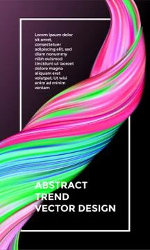 Vector digital painting abstract background. Creative vivid 3d flow paint wav Illustrazione stock