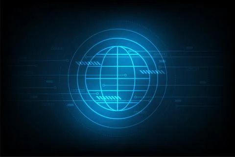 Vector digital technology covering the world. Stock Illustration