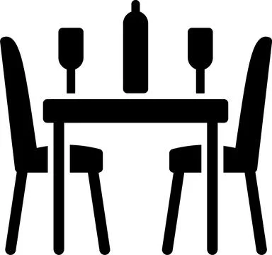 Vector of a dining table I Glyph Icon Illustrazione stock