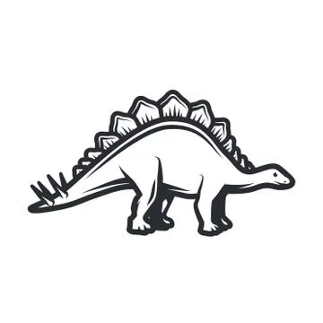 Vector dino Logo concept. Stegosaurus insignia design. Jurassic dinosaur Stock Illustration
