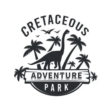 Vector dinosaur logo concept. brachiosaurus adventure park insignia design Stock Illustration