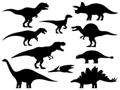 Vector dinosaur silhouette Stock Illustration