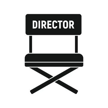 Vector director chair black simple icon isolated on white Stock Illustration