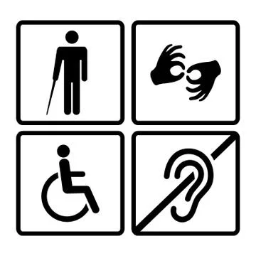 Vector disabled signs Stock Illustration