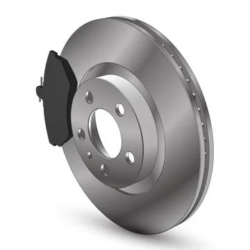 Vector disk brake with pads line art isolated on white Stock Illustration