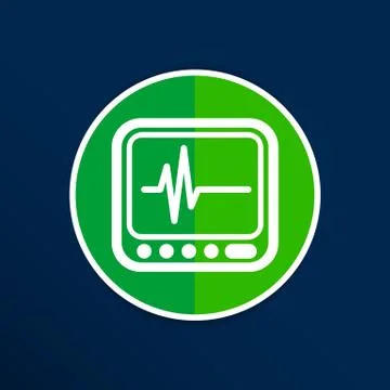 Vector Display with Cardiogram Icon Stock Illustration