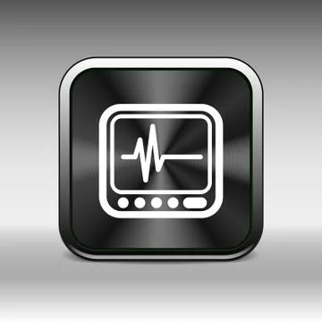 Vector Display with Cardiogram Icon Stock Illustration