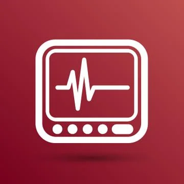 Vector Display with Cardiogram Icon Stock Illustration