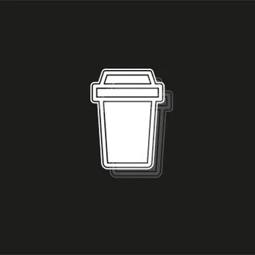 Vector disposable paper cup, coffee drink icon - plastic takeaway hot cafe Stock Illustration