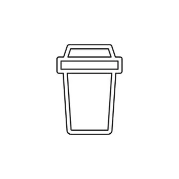 Vector disposable paper cup, coffee drink icon Stock Illustration