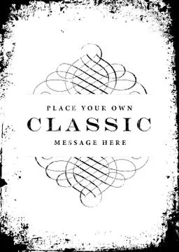 Vector distressed frame and ornament template Иллюстрация