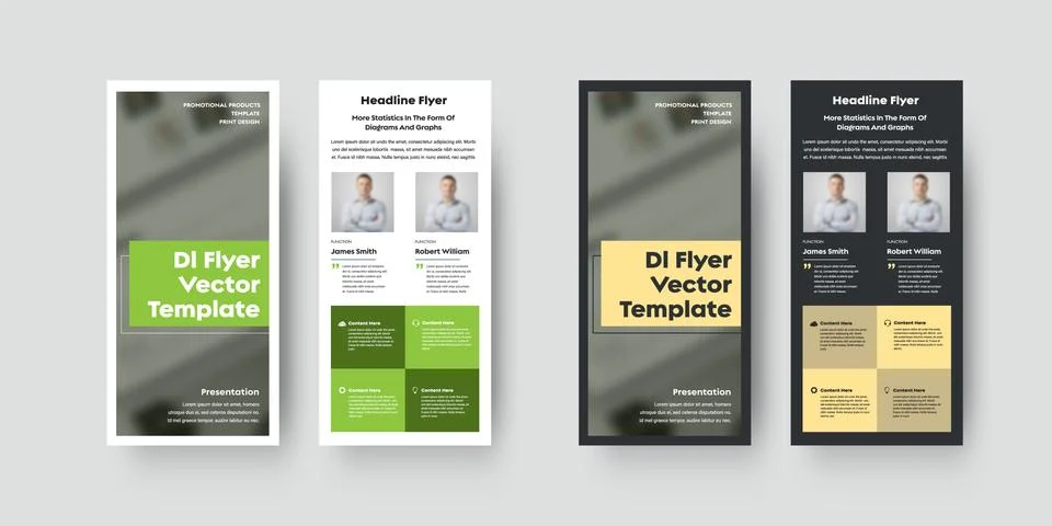 Vector dl flyer template with color geometric design Stock Illustration