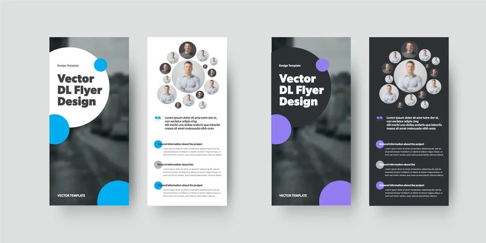 Vector dl flyer template with color geometric design Stock Illustration