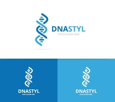 Vector of dna and chromosome logo combination. Gene and helix symbol or icon Stock Illustration