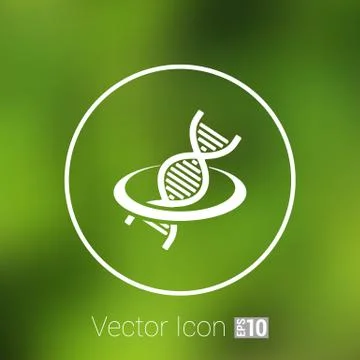 Vector DNA icon life strand symbol curve graphic genetic Stock Illustration