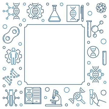 Vector DNA Test concept square frame in outline style Illustrazione stock