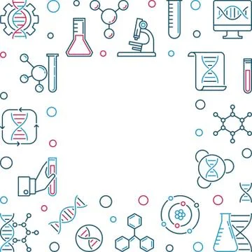 Vector DNA Testing creative square line frame or illustration Stock Illustration