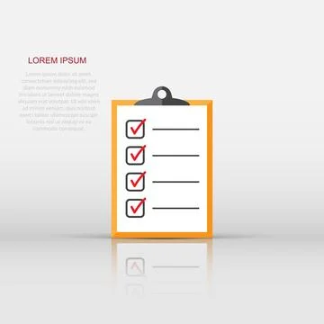 Vector to do list icon in flat style. Checklist, task list sign illustratio.. Stock Illustration