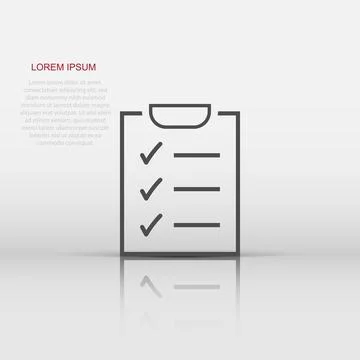 Vector to do list icon in flat style. Checklist, task list sign illustratio.. Illustrazione stock