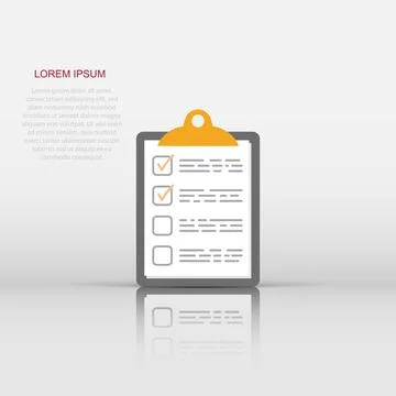 Vector to do list icon in flat style. Checklist, task list sign illustratio.. Stock Illustration