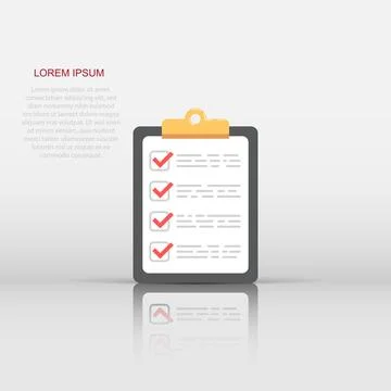 Vector to do list icon in flat style. Checklist, task list sign illustratio.. Stock Illustration
