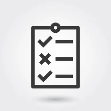 Vector, To do list, Line Icon with shadow Stock Illustration