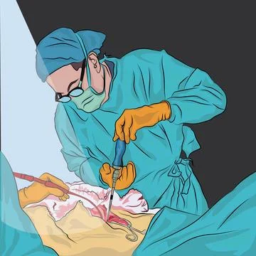 Vector doctor operating. 스톡 일러스트