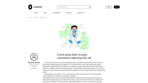 Vector doctor in shadow of sharp lines style . Editable illustration Stock Illustration