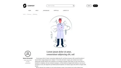 Vector doctor in shadow of sharp lines style . Editable illustration Stock Illustration