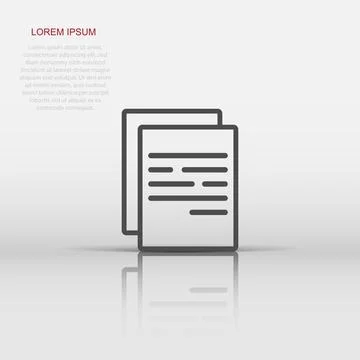 Vector document icon in flat style. Paper page sign illustration pictogram... Stock Illustration